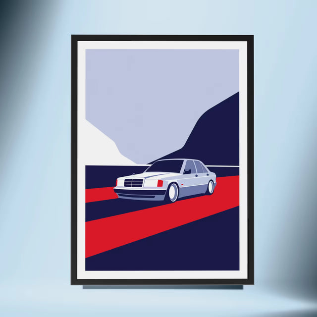 The Mercedes Benz 190e on the road - Car Print