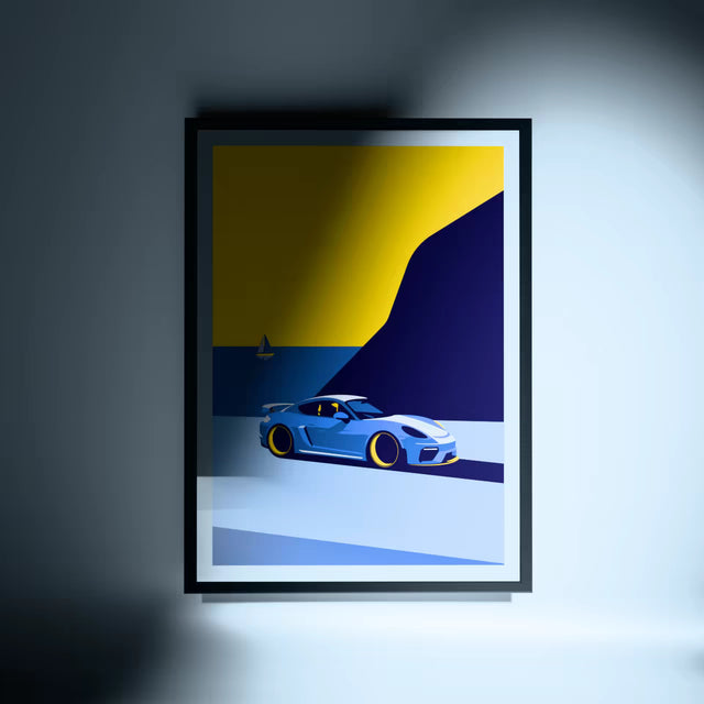 The Travelling Porsche Cayman GT4 - Car Print