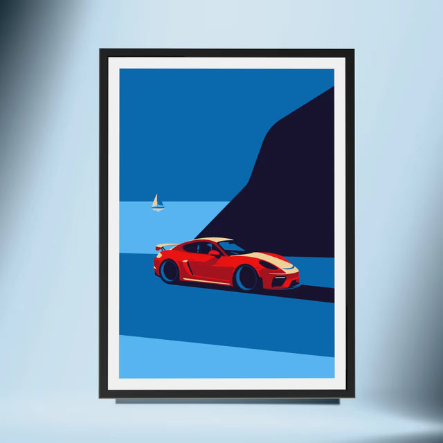 The Travelling Porsche Cayman GT4 - Car Print