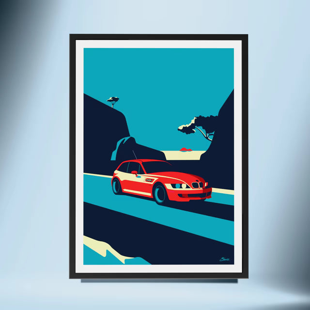 The travelling Z3M BMW - Car Print