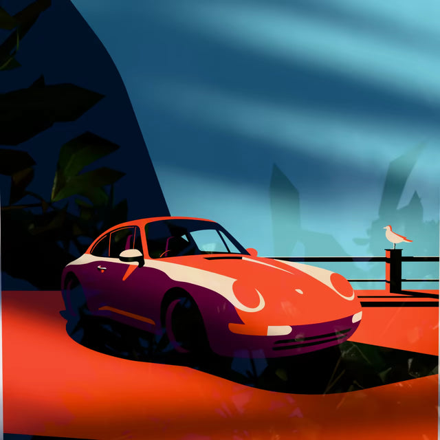 The lonely seagull and Porsche 993 - Car Print