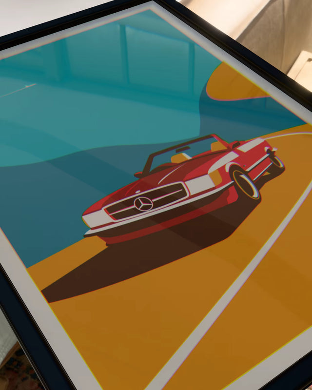 Timeless Journey R107 Mercedes Benz on the Edge - Car Print