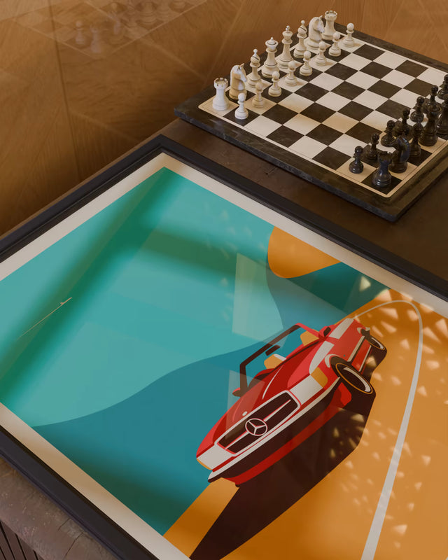 Timeless Journey R107 Mercedes Benz on the Edge - Car Print