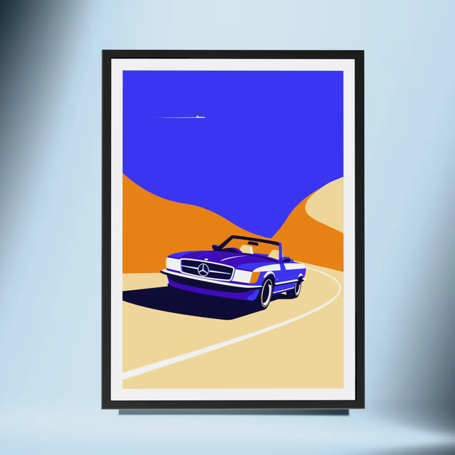 Timeless Journey R107 Mercedes Benz on the Edge - Car Print