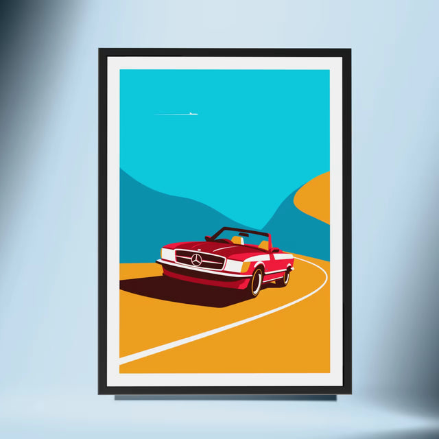 Timeless Journey R107 Mercedes Benz on the Edge - Car Print