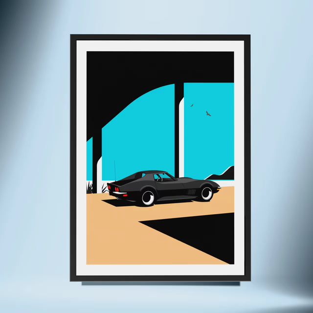 Under the bridge with C3 Corvette - Car Print