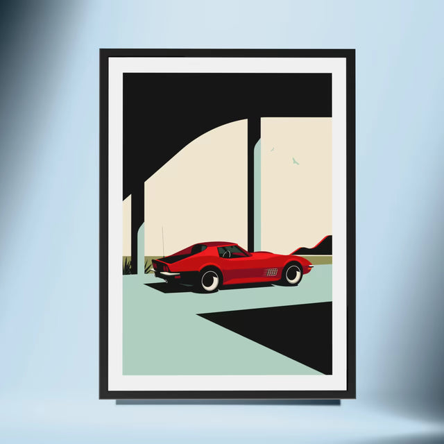 Under the bridge with C3 Corvette - Car Print
