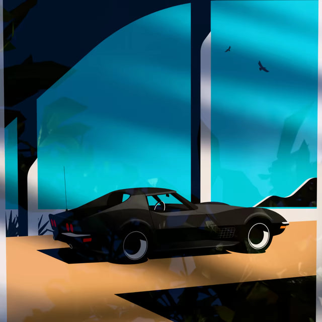 Under the bridge with C3 Corvette - Limited Edition, Premium Giclée Print