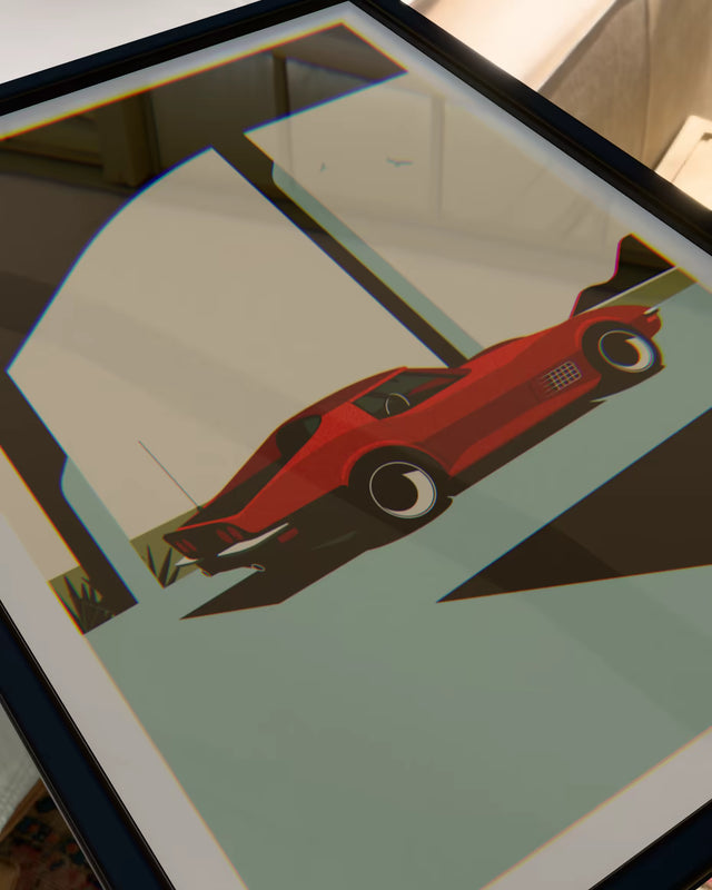 Under the bridge with C3 Corvette - Car Print
