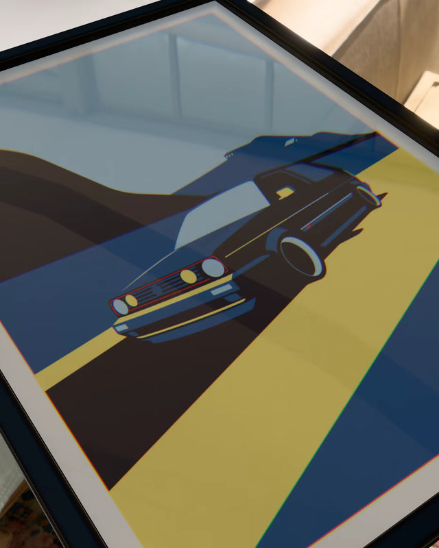 VW Golf MK2 GTI rushing to get home - Car Print