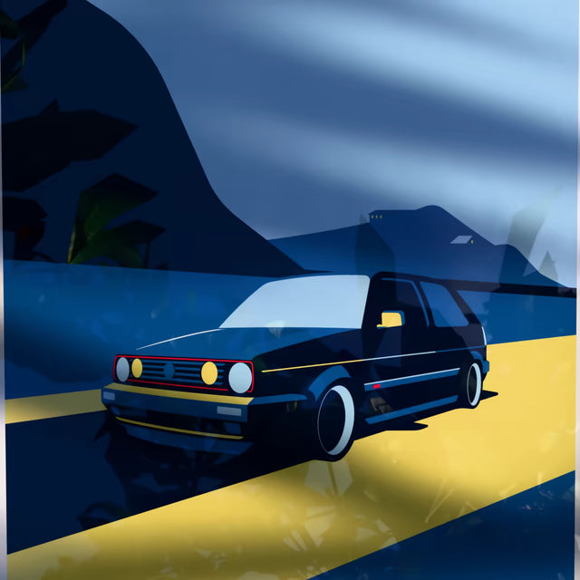 VW Golf MK2 GTI rushing to get home - Car Print