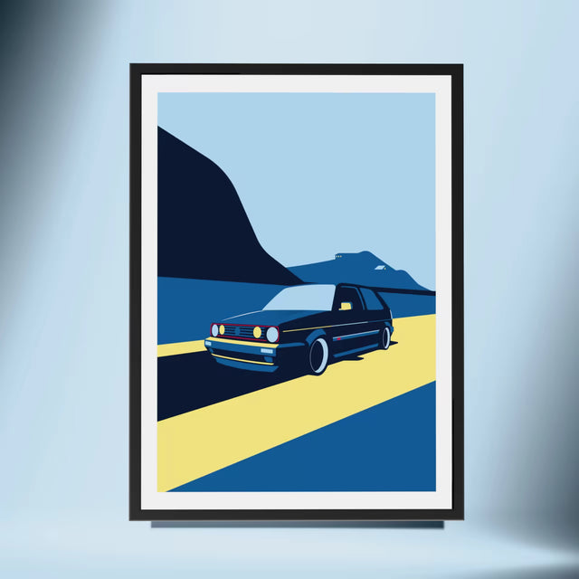VW Golf MK2 GTI rushing to get home - Car Print