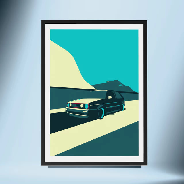 VW Golf MK2 GTI rushing to get home - Car Print