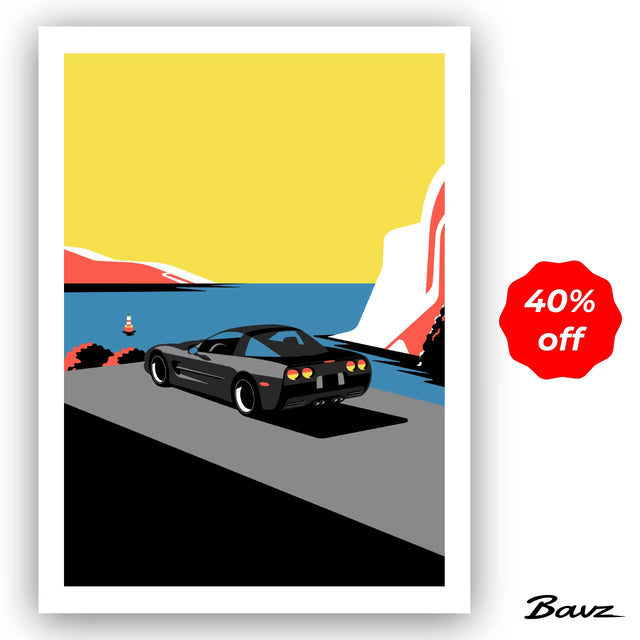 Cliffhanger Corvette C5 - Limited Edition, Premium Giclée Print