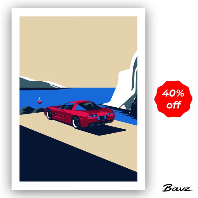 Cliffhanger Corvette C5 - Limited Edition, Premium Giclée Print