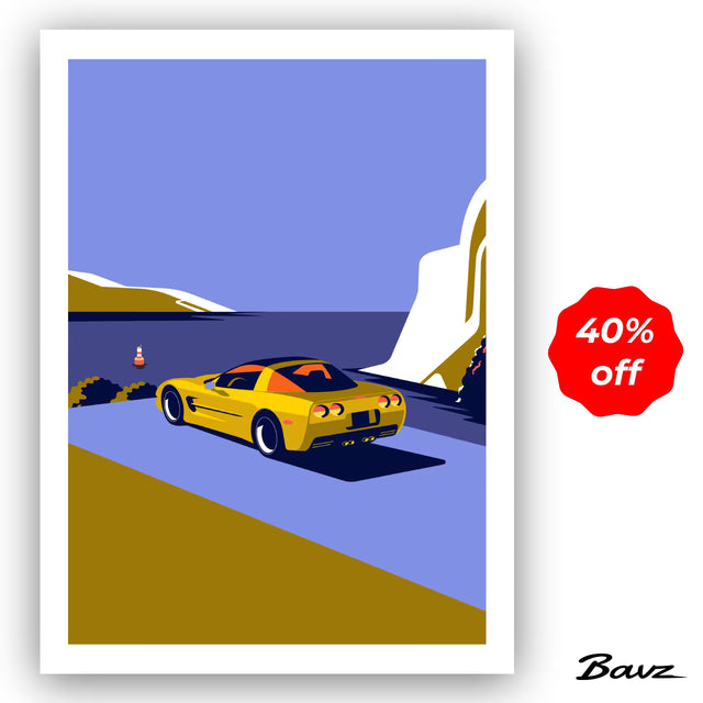 Cliffhanger Corvette C5 - Limited Edition, Premium Giclée Print