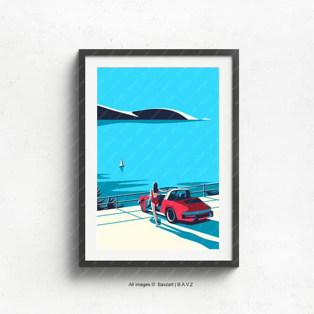 Porsche targa with a view