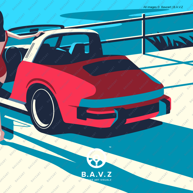 Porsche targa with a view