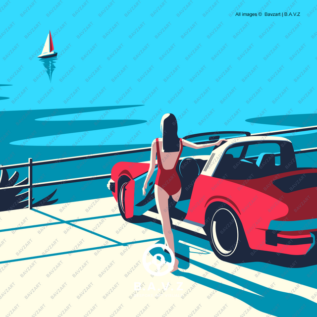 Porsche targa with a view