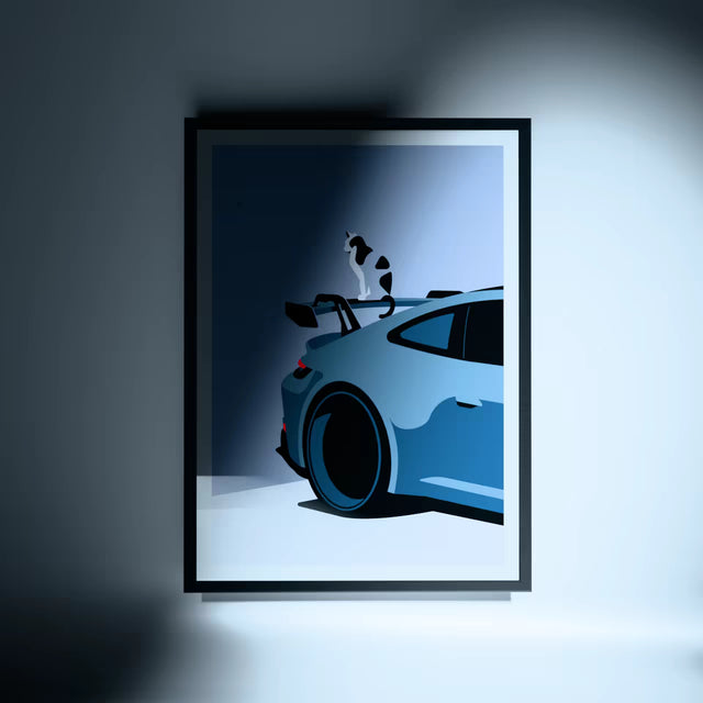 George sitting on a 992 GT3 - Car Print