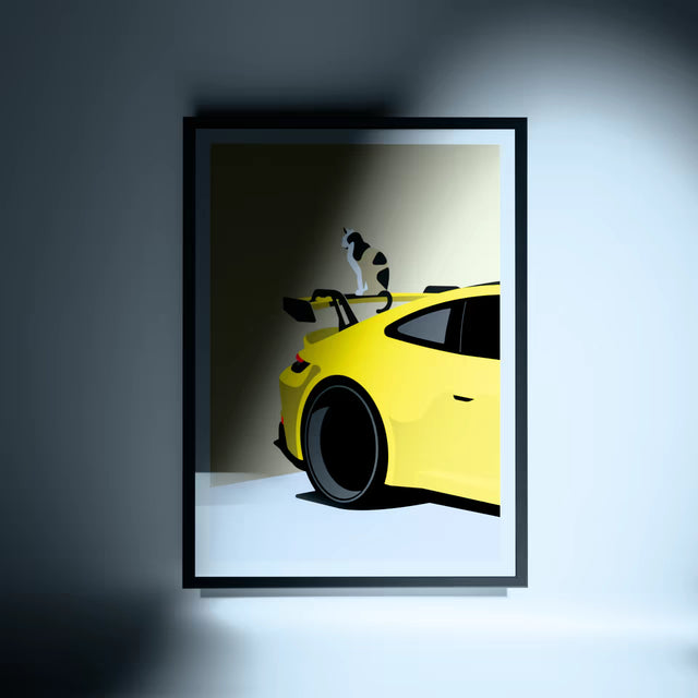 George sitting on a 992 GT3 - Car Print