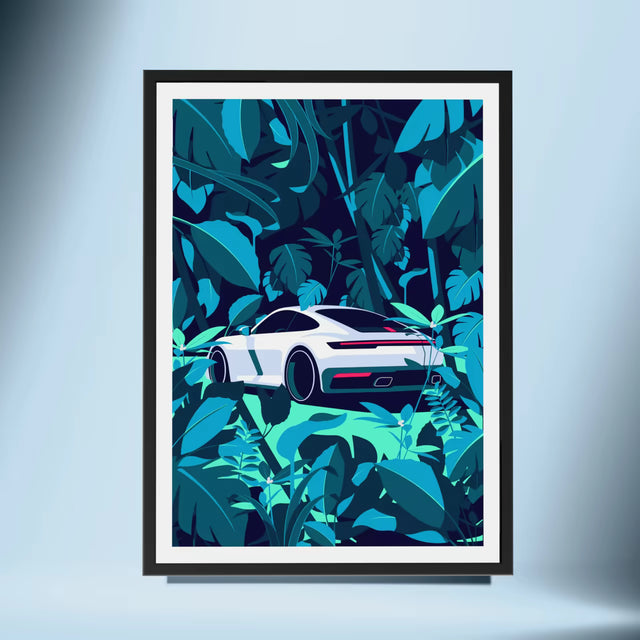 Wild Elegance: The 992 Carrera Chronicles in the Jungle - Car Print