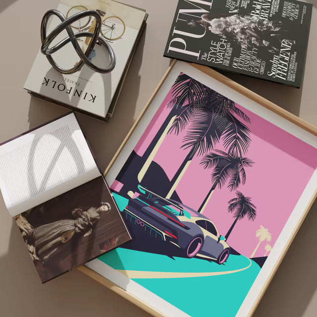 992 GT3 Glides by Palm Trees in Miami - Limited Edition, Premium Giclée Print