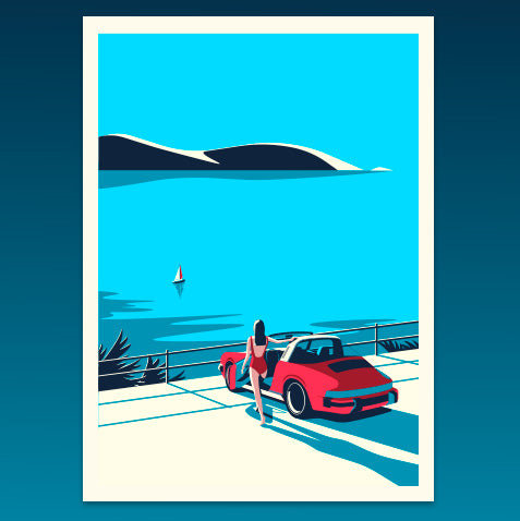 Porsche targa with a view