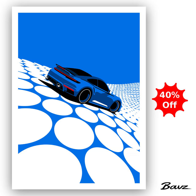 Waves of the turbo Solihull - Limited Edition, Cool Blue Surfer, Premium Giclée Print