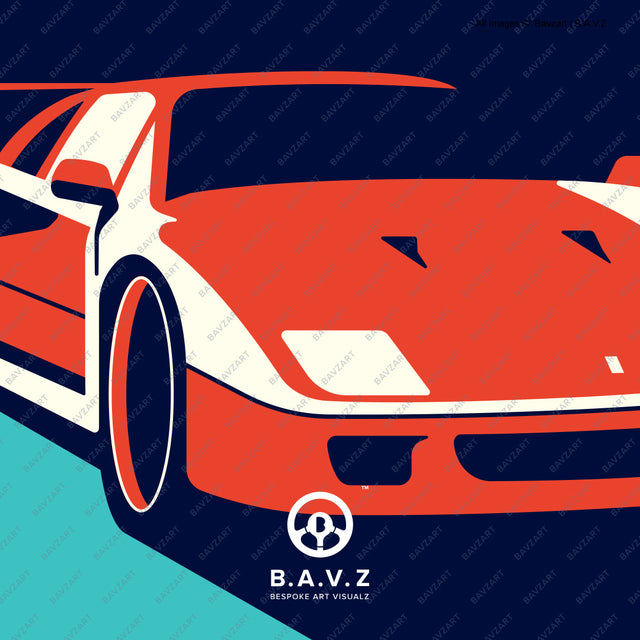 Ferrari F40 coming at you wall art