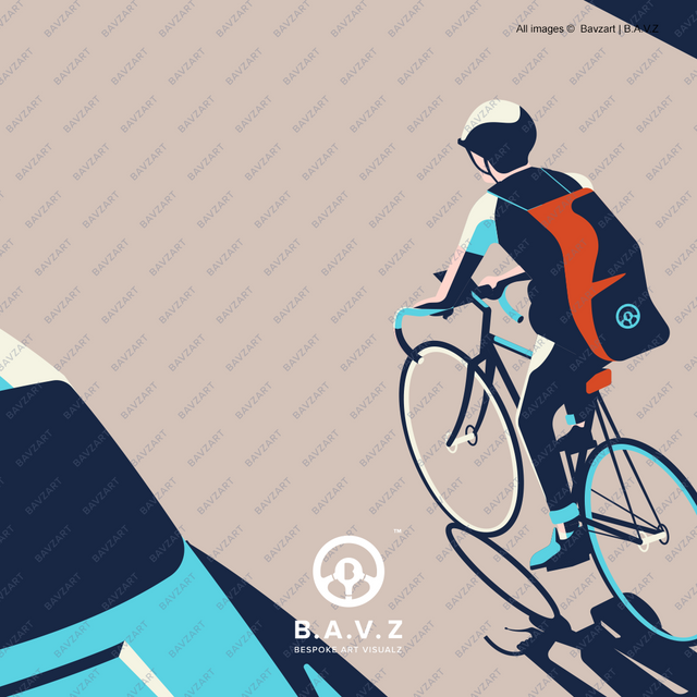 Porsche Turbo see's cyclist