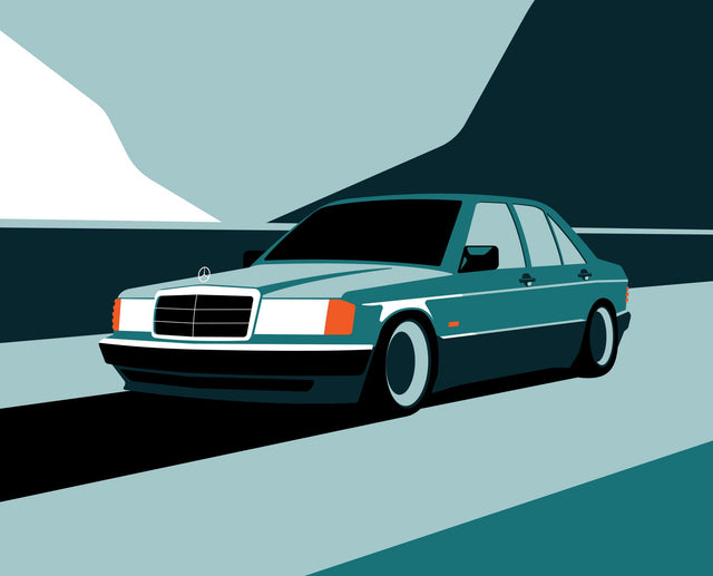 The Mercedes Benz 190e wall art