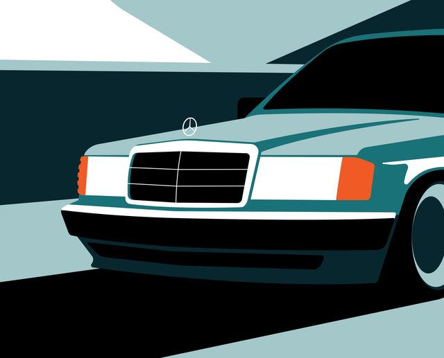 The Mercedes Benz 190e wall art