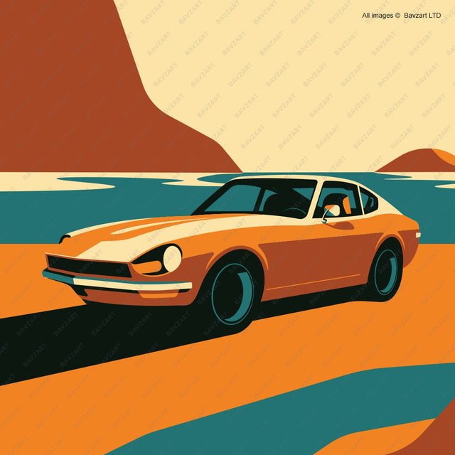 Datsun 240z automotive art'