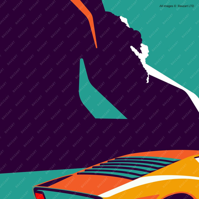 Lamborghini Miura automotive wall art