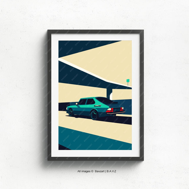 The Freeway Saab 900 wall art
