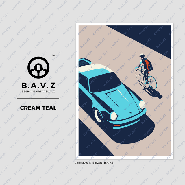 Porsche Turbo see's cyclist