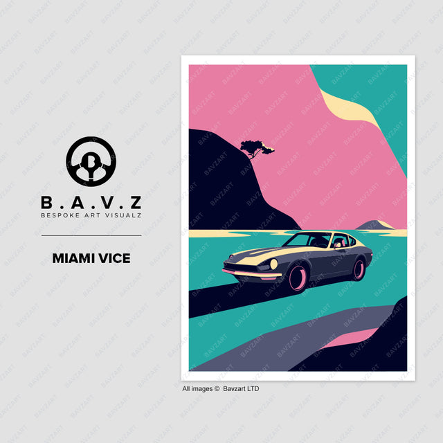 Datsun 240z miami vice wall art