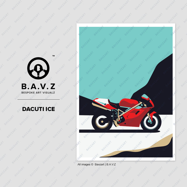 The Ducati 916 ice wall art